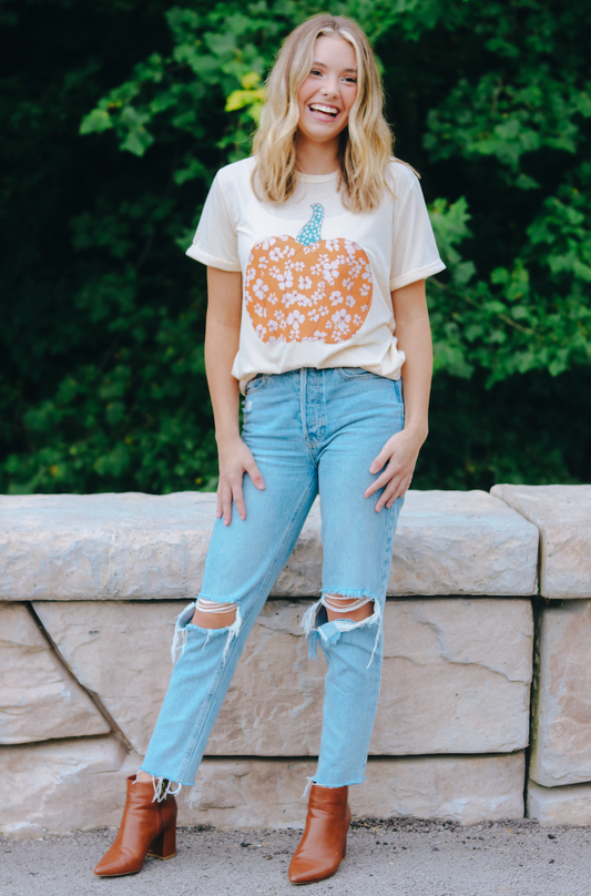 Floral Pumpkin T-shirt
