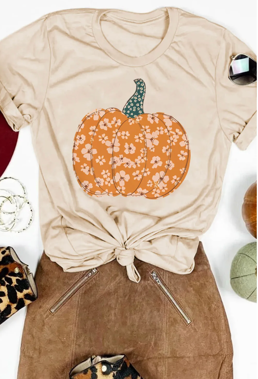 Floral Pumpkin T-shirt